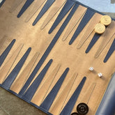 Jeu du Jacquet pliable - Backgammon de voyage en cuir végan